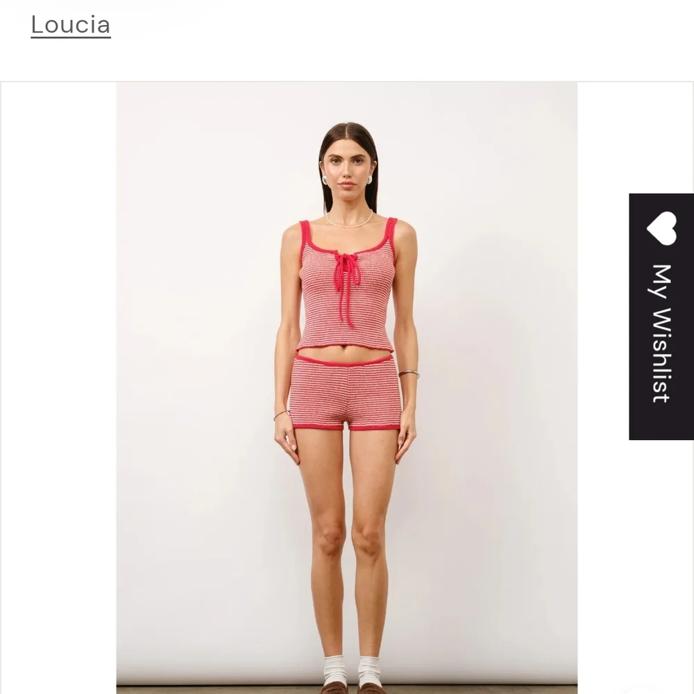 Lucia Red and White Striped Knit Tank Top - Picture 4 of 5